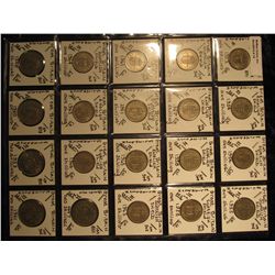 15. Plastic Coin Page containing (20) Coins from Great Britain. Includes Scottish Shield Shilling, E