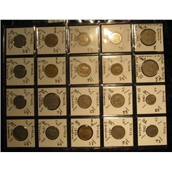 16. Plastic Coin Page containing (20) Coins from Great Britain & Greece. KM value $12.50.