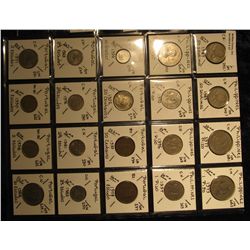27. Plastic Coin Page containing (20) Coins from the Philippines Islands & Portugal. KM value $14.00