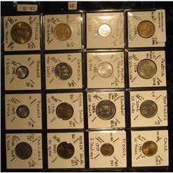 39. Plastic Coin Page containing (16) BU Coins from (12) Different Countries. KM $23.15.