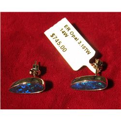 50. New with hang tag Opal Earrings in 14K White Gold. 3.10 carat total weight. Originally sold at $