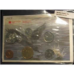 317. 1988 Canada Proof-Like Set. Cent to Loon Dollar. Original as issued. 6 pc.
