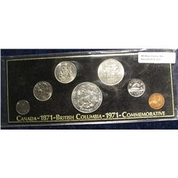 323. 1871-1971 British Columbia Mint Set with special Canada Commemorative depicting Mule Deer. 7 pc