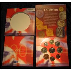 327. 2001 United Kingdom Brilliant Uncirculated Coin Collection. 9 pcs. In original holder as issued