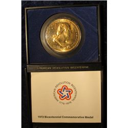 350. 1972 Bicentennial Commemorative Bronze Medal in original U.S. Mint issued case.
