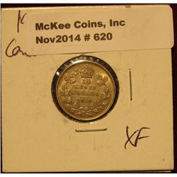 620. 1919 Canada Dime. EF.
