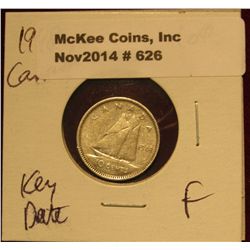626. 1948 Canada Dime. Key Date. F-12.