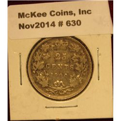 630. 1900 Canada Quarter. VG.