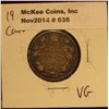 Image 1 : 635. 1909 Canada Quarter. VG.