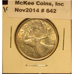 642. 1937 Canada Quarter. EF-AU.