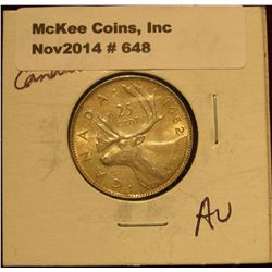 648. 1952 Canada Quarter. AU.