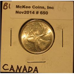 650. 1966 Canada Quarter. BU.