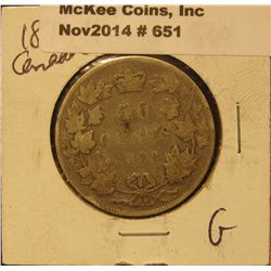 651. 1872 H Canada Half Dollar. G-4.