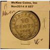 Image 1 : 657. 1909 Newfoundland Half Dollar. VG+.