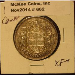 662. 1940 Canada Half Dollar. EF+.