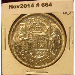 664. 1958 Canada Half Dollar. Choice BU.