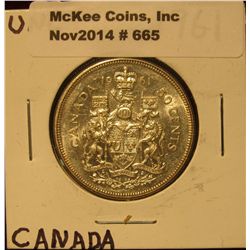 665. 1961 Canada Half Dollar. Choice BU.