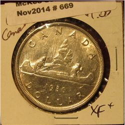 669. 1935 Canada Silver Dollar. Choice EF.