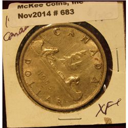 683. 1955 Canada Silver Dollar. EF+.