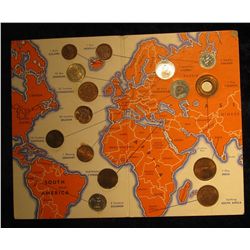 815. Wheaties International Coin Collection folder with 15 coins.