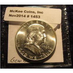 1453. 1960 D Franklin Silver Half Dollar. BU.