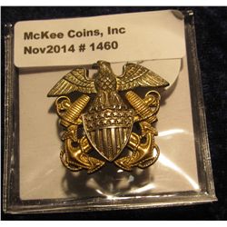 1460. Sterling Silver Navy Badge. World War II era.