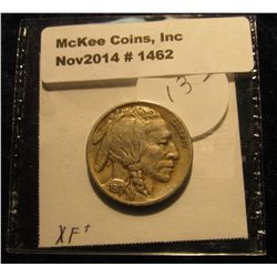 1462. 1919 P Buffalo Nickel. Full horn. EF. Book value $18.00.