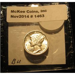 1463. 1935 D Mercury Dime. UNC. MS 64 bid is $50.00.