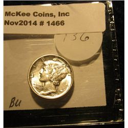 1466. 1936 D Mercury Dime. BU. SB.