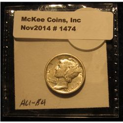 1474. 1934 P Mercury Dime. EF-AU.