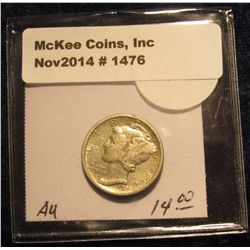1476. 1920 P Mercury Dime. EF-AU.