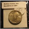 Image 1 : 1481. 1918 P Standing Liberty Quarter. VF.