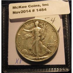 1484. 1929 D Walking Liberty Half Dollar. EF.