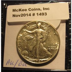 1493. 1940 P Walking Liberty Half Dollar. AU-BU.