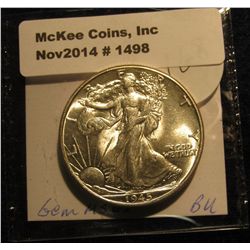 1498. 1945 P Walking Liberty Half Dollar. BU.