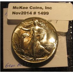 1499. 1946 P Walking Liberty Half Dollar. BU. Toned
