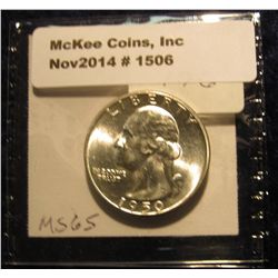 1506. 1950 P Washington Quarter. BU. Book Value is $30.00