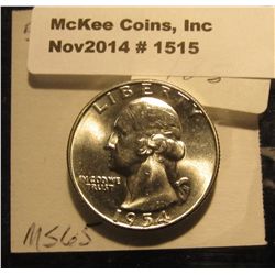 1515. 1954 D Washington Quarter. BU. Book Value is $24.00