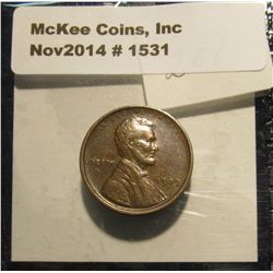 1531. 1909 P VDB Lincoln Cent. Choice Brown AU. Book value $16.00.