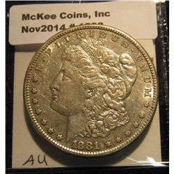 1533. 1881 S Morgan Silver Dollar. AU 50.
