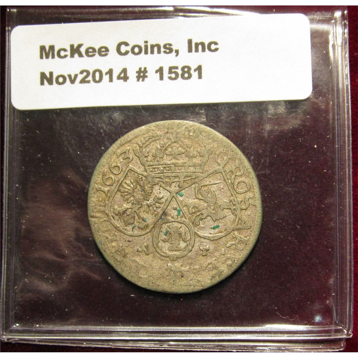 1581. 1663 POLAND SILVER 6 GROSHEJ YEAR RARE COIN N2146