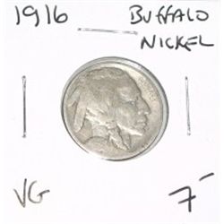 1916 BUFFALO NICKEL RED BOOK VALUE $7.00+ *NICE EARLY VERY GOOD GRADE*!! BUFFALO NICKEL CAME OUT OF