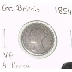 1854 *EXTREMELY RARE-HARD TO FIND* GREAT BRITAIN 4 PENCE WORLD BOOK VALUE $30.00+ *NICE EARLY VERY G