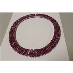 ONE 925 STERLING SILVER HIGHLY PROMOTIONAL QUALITY RUBY NECKLACE SET WITH 757 MARQUISE SHAPED