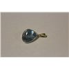 Image 2 : ONE 14KT YELLOW GOLD PENDANT  WITH ONE PEAR SHAPED CHECKERBOARD CUT NATURAL BLUE TOPAZ APPROX 17.50