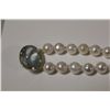 Image 2 : ONE CHOKER LENGTH NECKLACE OF ROUND WHITE CULTURED PEARL WITH A 14KT YELLOW GOLD CLASP AND A 14KT