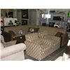 Image 2 : 2PC BROWN AND BEIGE UPHOLSTERED SECTIONAL SOFA WITH 2 MATCHING ARM CHAIRS