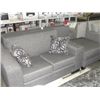 Image 2 : 3PC SOFA LOVESEAT OTTOMAN SET - CHARCOAL GREY