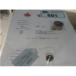 925 SILVER 1.13CT CUSTOM MADE RUBY AND ZIRCON RING