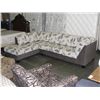 Image 1 : 2PC SECTIONAL SOFA - BEIGE WITH LEAF PATTERN
